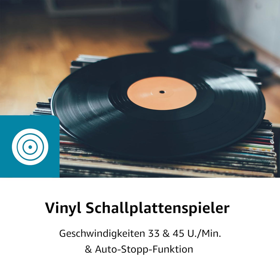 Karcher Plattenspieler mit eingebauten Stereo-Lautsprechern, Vinyl Schallplattenspieler, Line Out, K