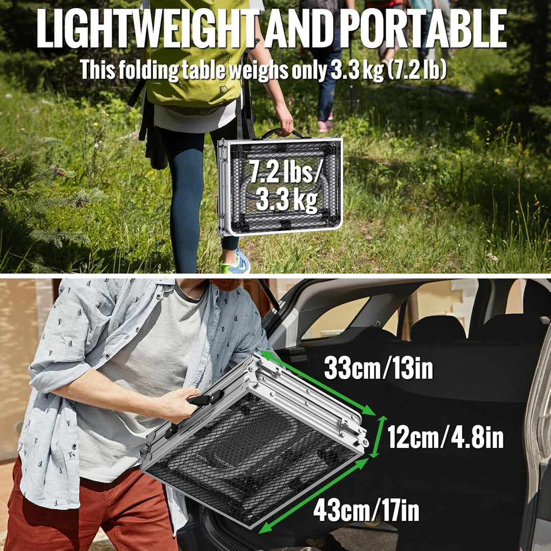 GARLLEN Grilltisch klappbar, 87x40cm & 3 Höhenverstellbar(26/48/70cm), Leicht und Tragbar, Klapptisc
