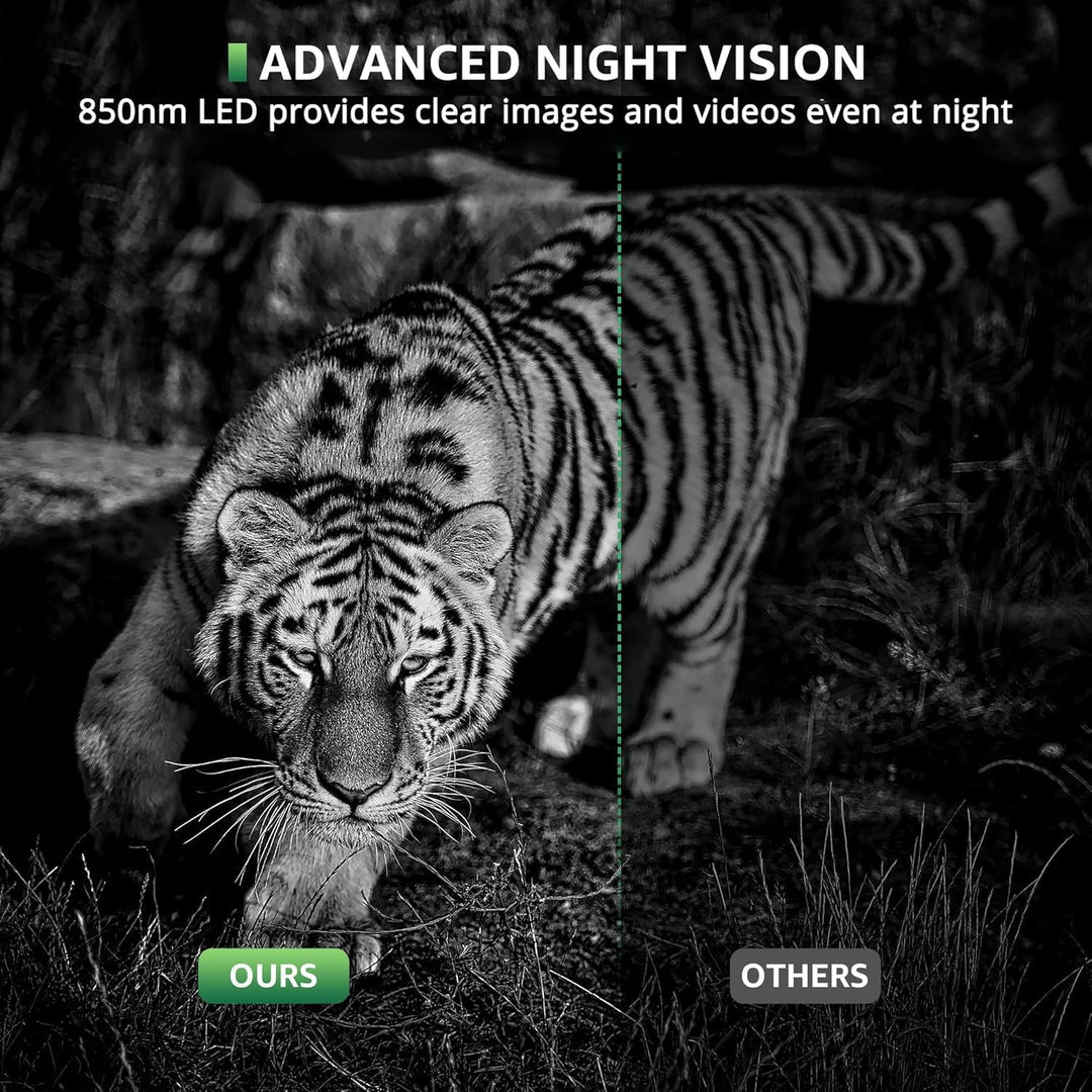 VanBangTec Mini Wildkamera 4K 50MP, Wildtierkamera mit Nachtsicht Bewegungsmelder 850 IR LEDs, 0,2s