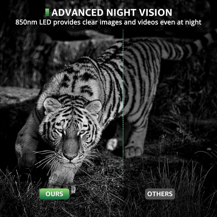 VanBangTec Mini Wildkamera 4K 50MP, Wildtierkamera mit Nachtsicht Bewegungsmelder 850 IR LEDs, 0,2s