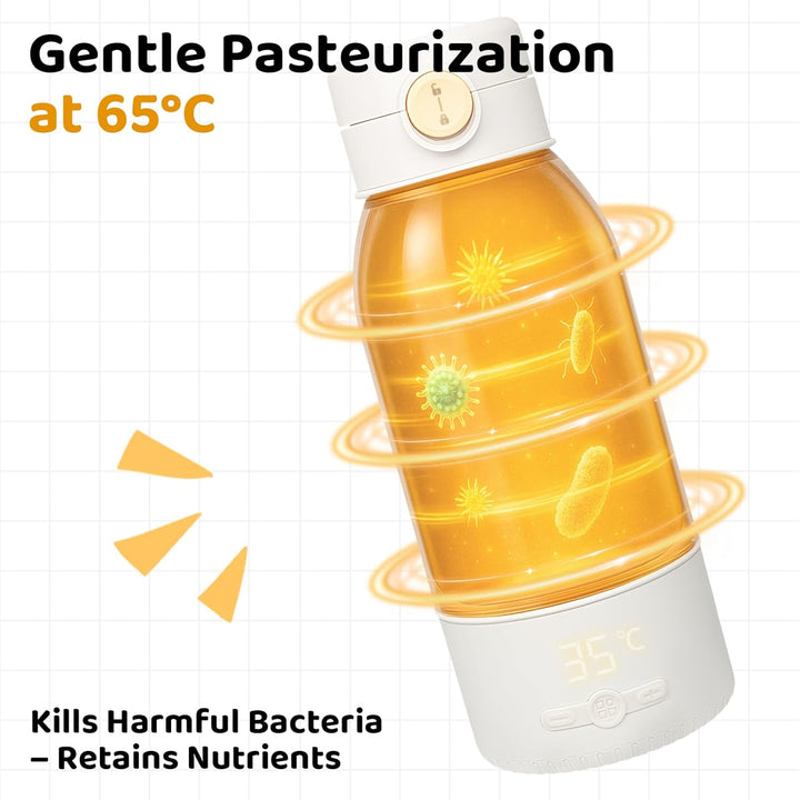 Tragbarer Flaschenwärmer Baby Unterwegs - Grosse 500ml Kapazität, Pasteurisierung, Kindersicherung g