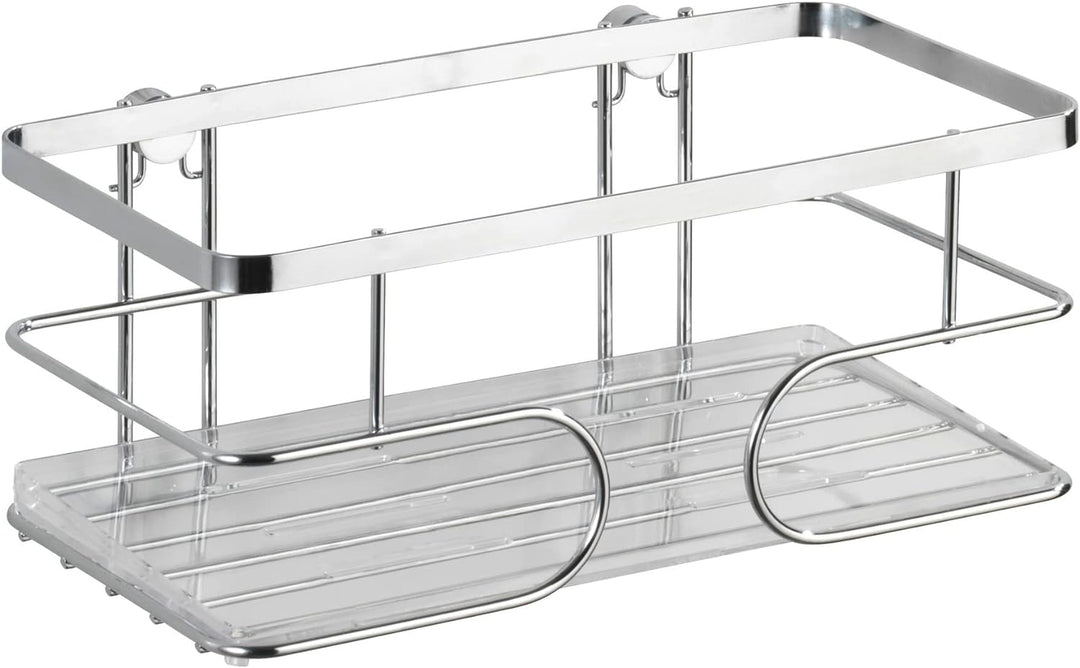 WENKO Wandablage gross Premium Edelstahl, Edelstahl rostfrei, 24 x 10 x 13.5 cm, Glänzend Uno Maxi,