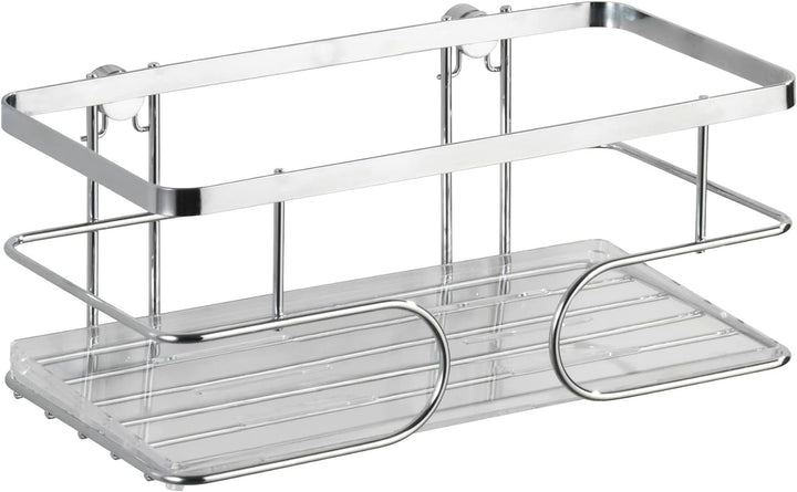 WENKO Wandablage gross Premium Edelstahl, Edelstahl rostfrei, 24 x 10 x 13.5 cm, Glänzend Uno Maxi,