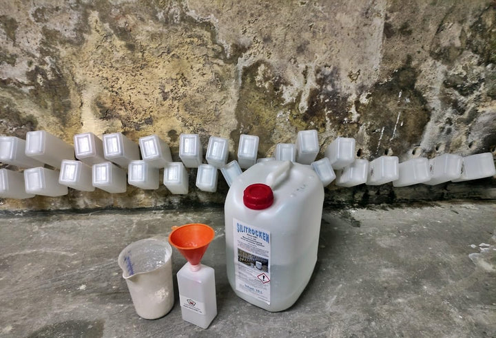 Horizontalsperre - Nachfüllkanister (25 L) - Verkieselungsmittel zur Mauerwerkstrockenlegung (€ 4,50