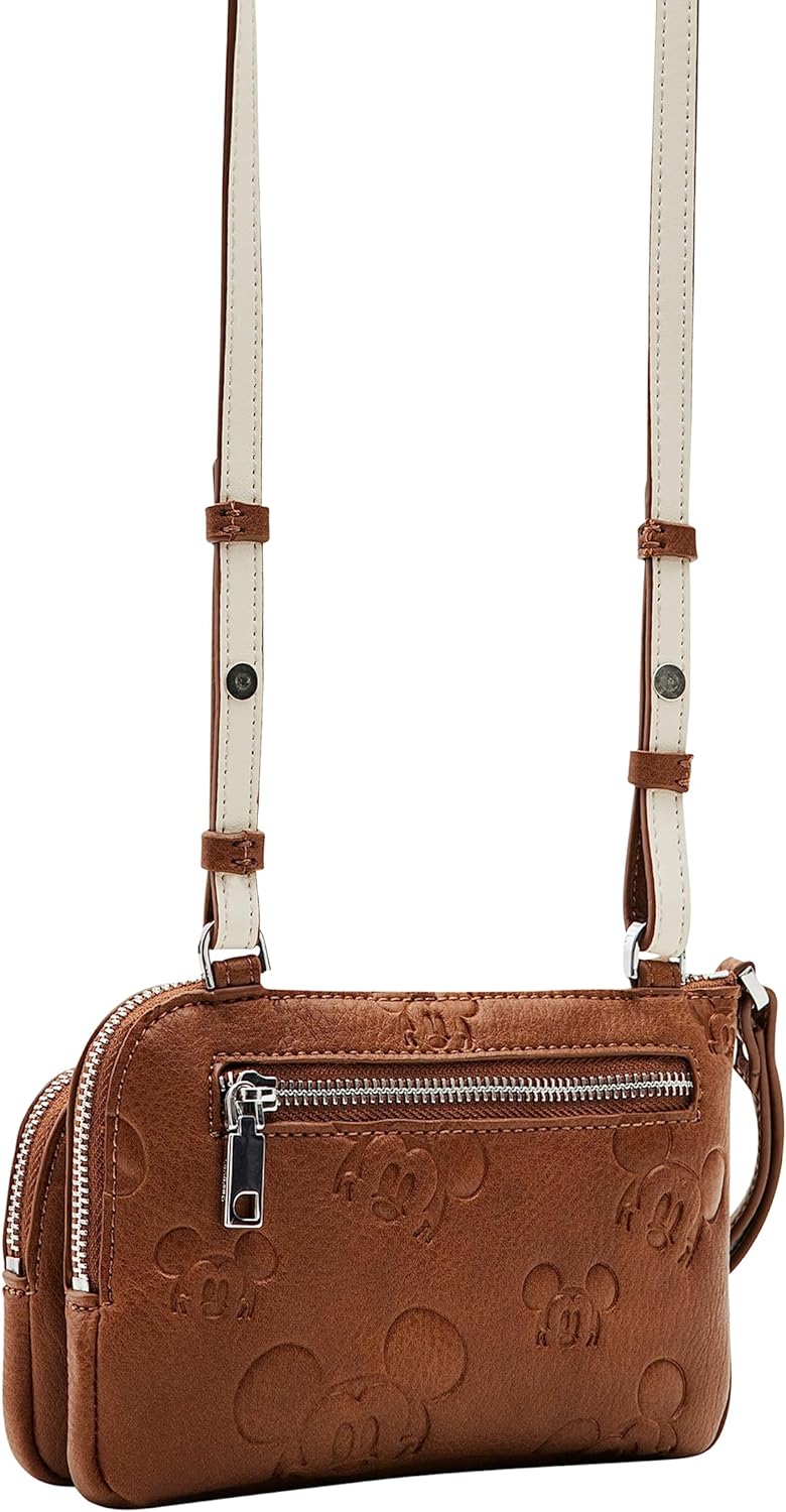 Desigual kleine Umhängetasche Schultertasche Mone All Mickey Linda 23WAYP01 Brown, Brown