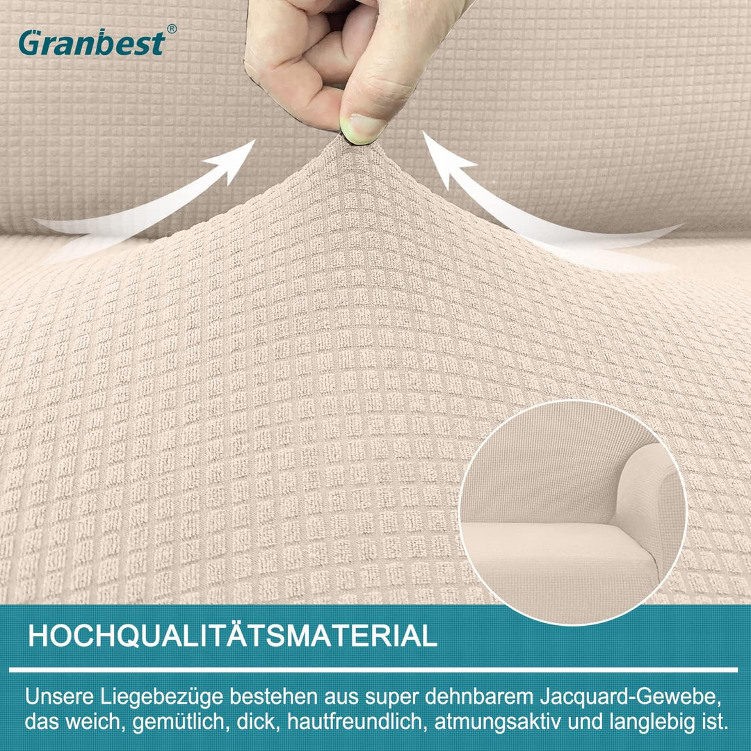 Granbest Premium Wasserabweisend 4 Stück Sektionssofa Sitzkissen Abdeckung Chaise Lounge Sofa Protec