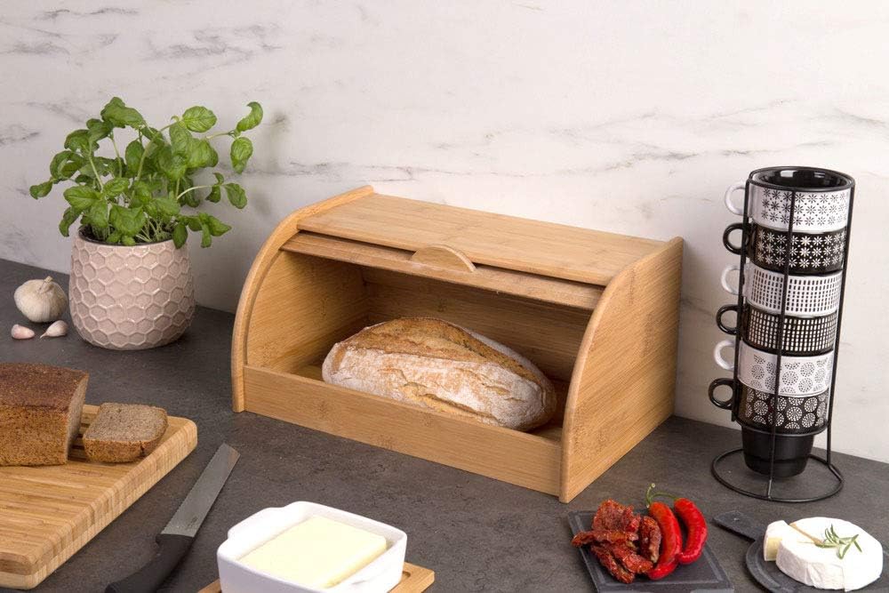 Zeller 25347 Rollbrotkasten, Bambus 40 x 26 x 20 cm, Natur