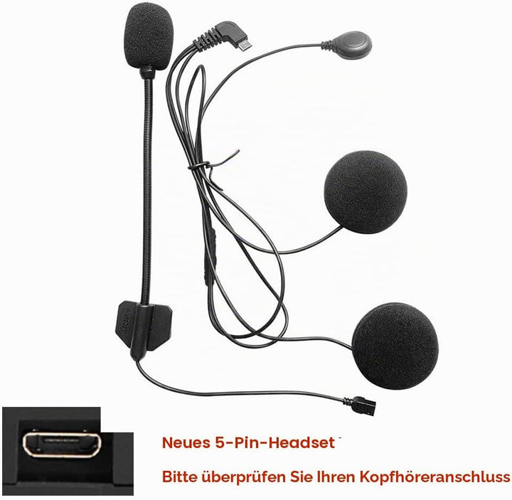 FreedConn 5pin Mikrofone und Kopfhörer Aktualisierung TCOM-SC und TCOM-VB Motorrad Headset 5-pin- Mi