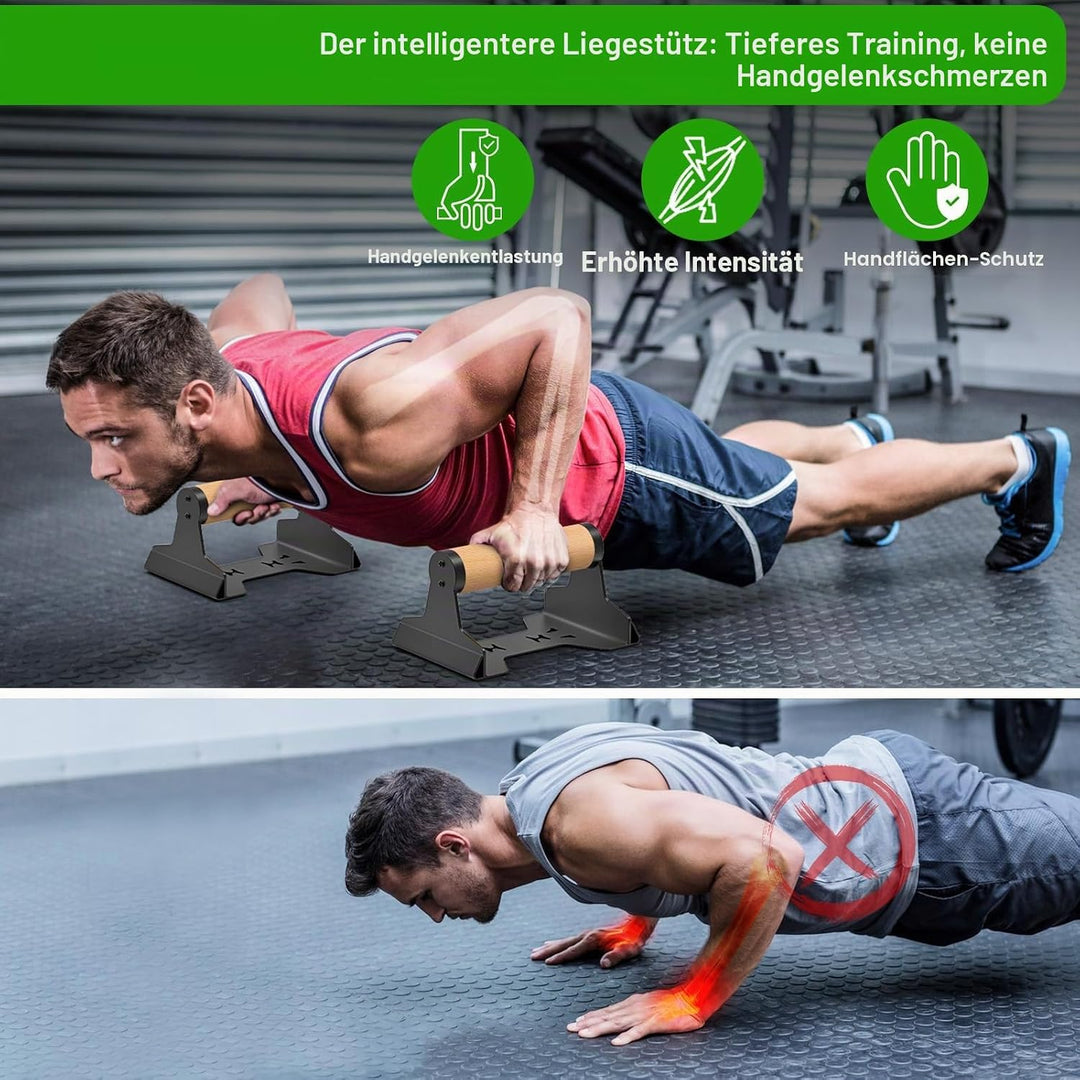 SELEWAERE Calisthenics Equipment Liegestützgriffe - Rutschfest Parallettes Handstand Griffe Robuste