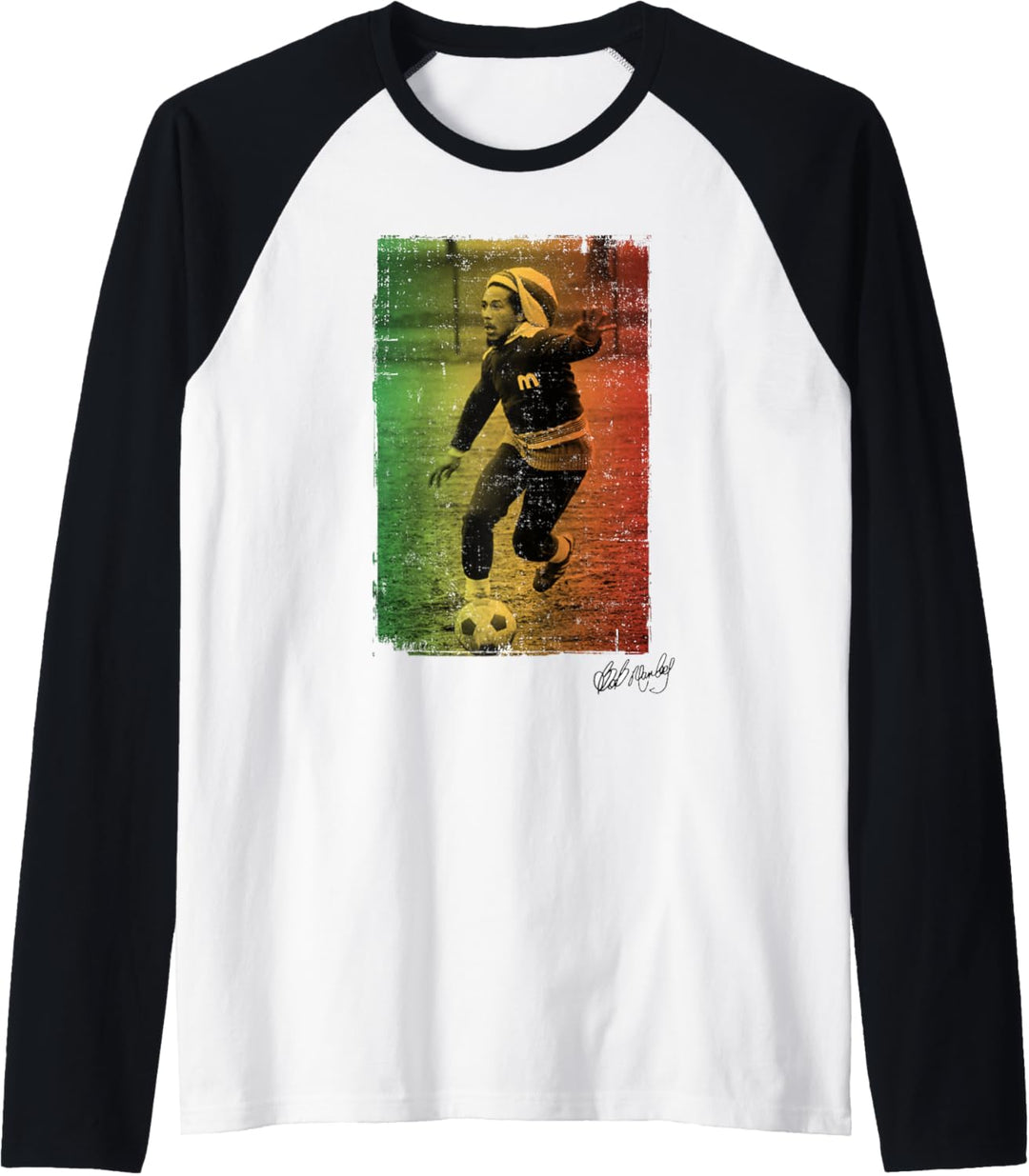 Bob Marley Rasta Fussball Raglan