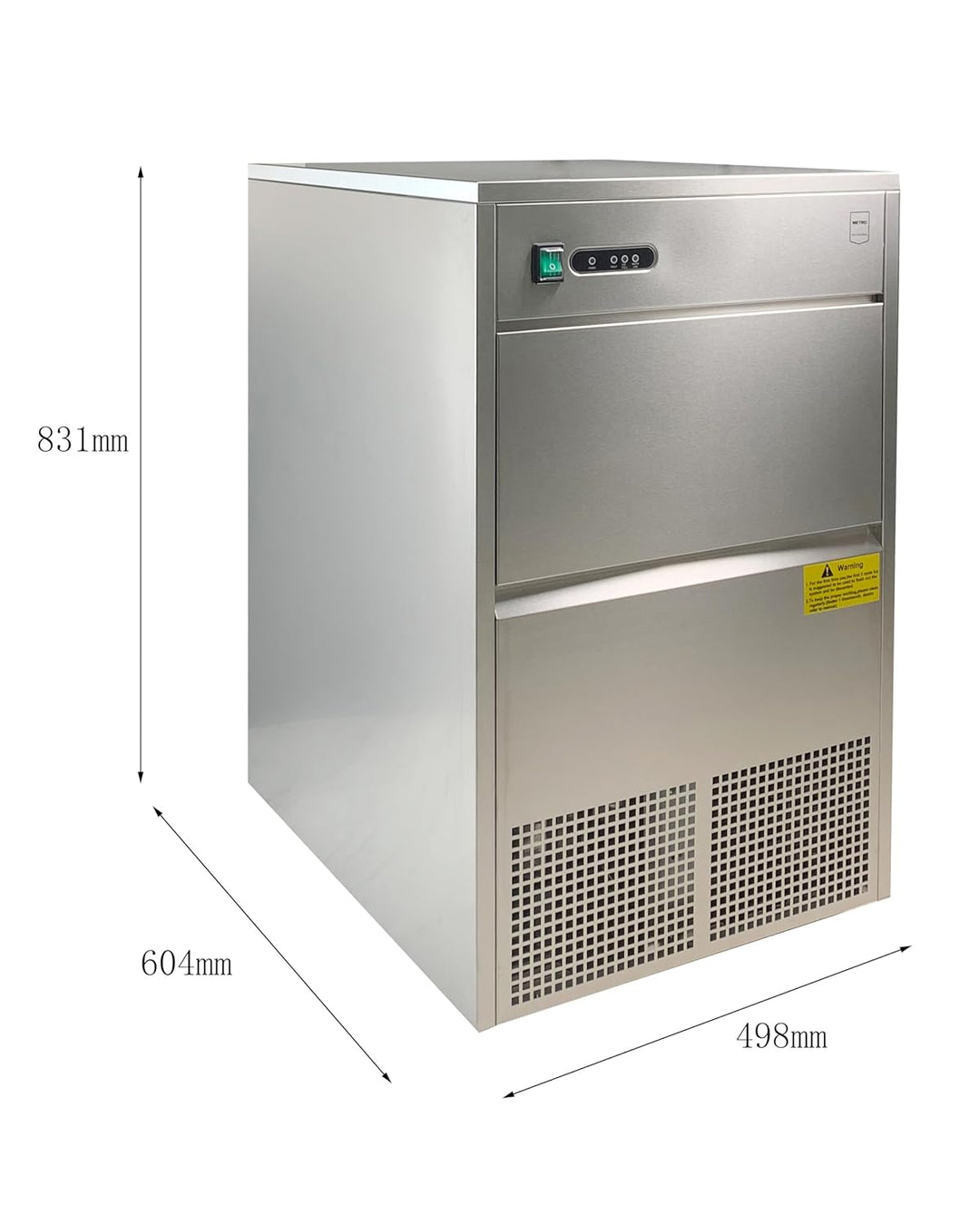 METRO Professional Eiswürfelmachine GIM1026B, Edelstahl, 42 x 51.4 x 65.5 cm, 170 W, silber (60.4 x
