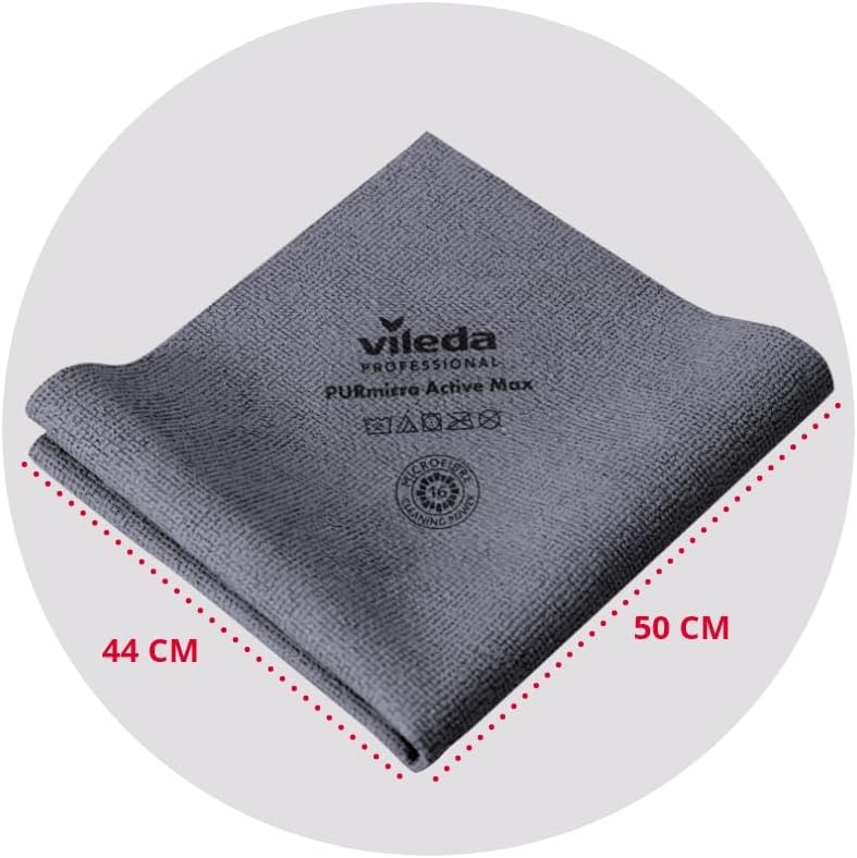 Vileda Professional Purmicro Active Max XL Waschlappen, grau, 5 Stück