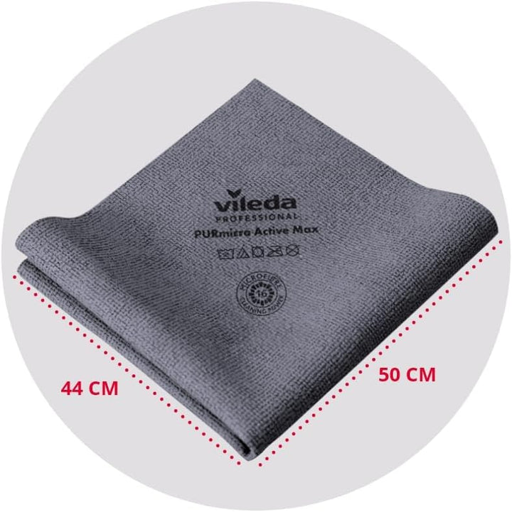 Vileda Professional Purmicro Active Max XL Waschlappen, grau, 5 Stück