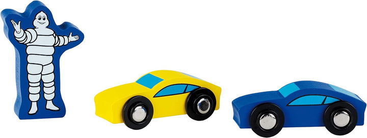 Klein Theo 3404 Michelin Parkhaus mit 3 Ebenen, Holz | Parkgarage inkl. 2 Autos u.v.m. | Kompatibel