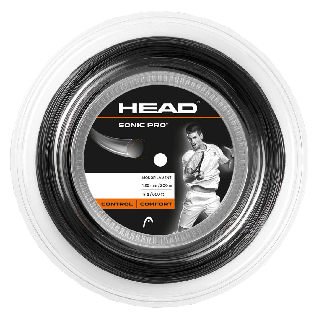 HEAD Sonic Pro Reel Schlägersaite – Mehrfarbig Schwarz 1,25 mm Single, Schwarz 1,25 mm Single