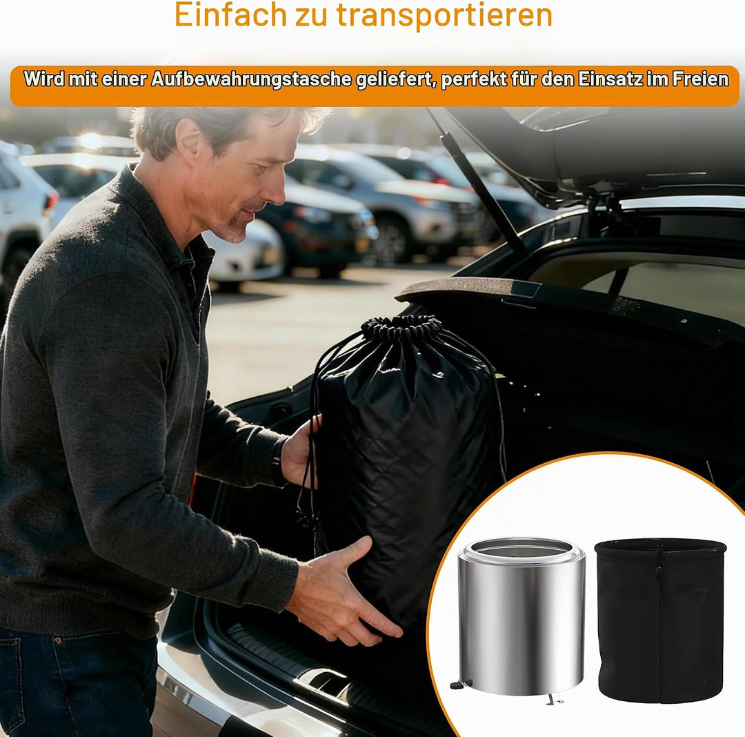 Mini Campingkocher Edelstahl Holzvergaser Ofen 14cm Tragbarer Hobo Kocher Holzofen mit Verstellbarer
