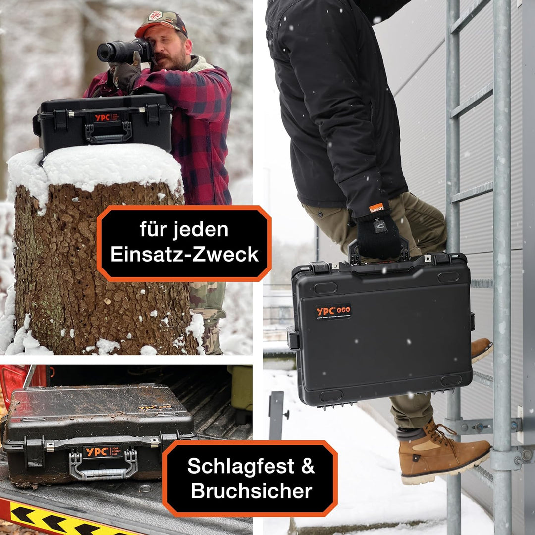 YPC Xplorer Case XL – 53cm x 40cm x 18cm Outdoor Case, Fotokoffer gepolstert wasserdicht, Kamera Kof