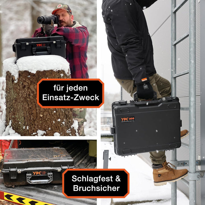 YPC Xplorer Case XL – 53cm x 40cm x 18cm Outdoor Case, Fotokoffer gepolstert wasserdicht, Kamera Kof