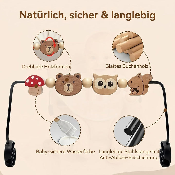 Spielzeug für Babywippe, kompatibel mit Baby Björn Bouncer Balance Soft &amp; Bliss, drehbare Holzspielz