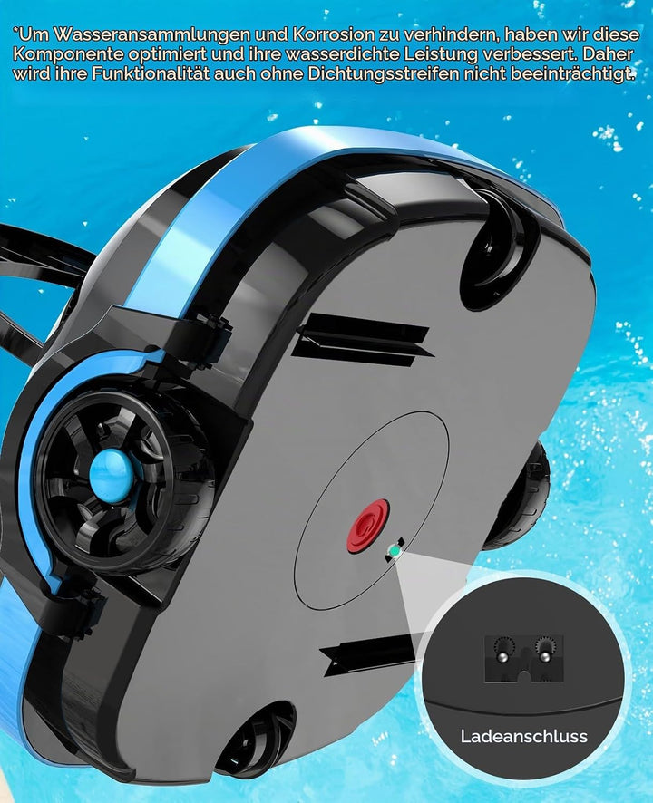 WYBOT Osprey 200 Poolroboter Akku Kabellos Poolsauger Roboter mit Dual Antriebsmotoren,180μm Filtrat