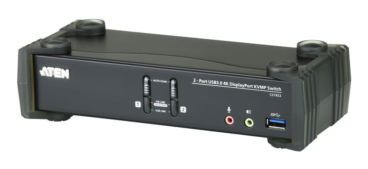 ATEN CS1922 2-Port USB 3.0 4K DisplayPort KVM Switch Schwarz