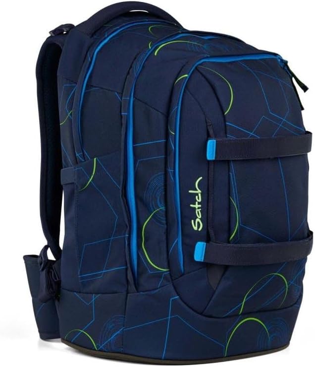 Satch pack Schulrucksack Set 2tlg. inkl. Schlamperbox (Blue Tech), Blue Tech