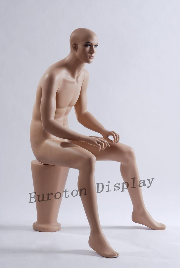 Euroton NEU sitzende Schaufensterpuppe Mannequin Figur männlich MS-12 Mannequin Male Hautfarbe Sitz