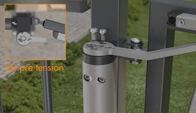LOCINOX einstellbarer Türschliesser Verticlose 2 Öffnungswinkel 90° / 180° Silber