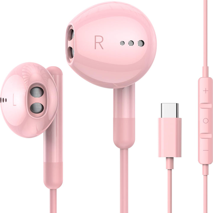 USB C Kopfhörer für iPhone 17 Air 16 15 Plus Pro Max iPad Pro In-Ear Kopfhörer mit Kabel USB C, Mikr