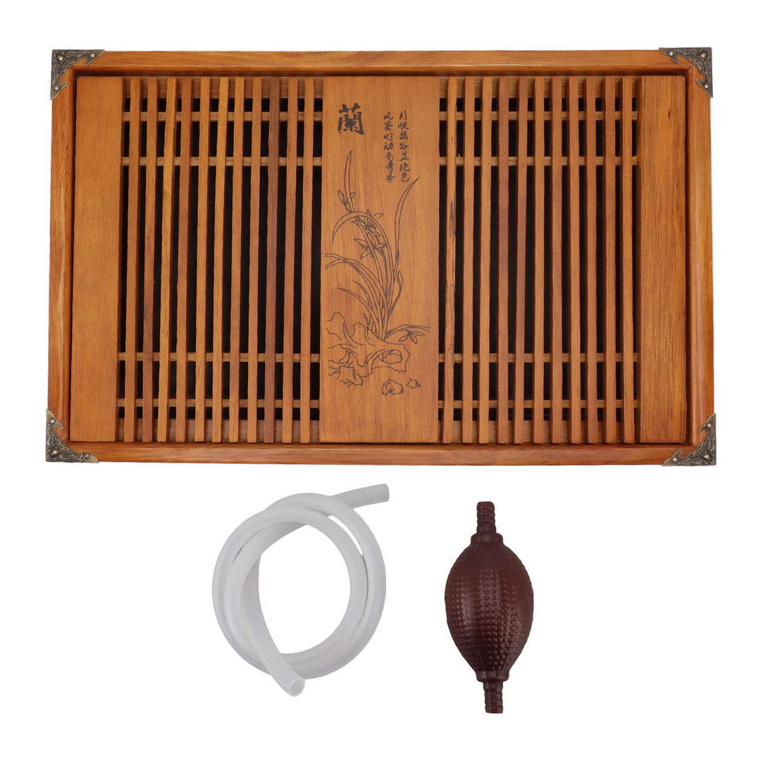 Restokki Teetablett Chinesisch Kungfu Teetablett, Abfluss, Wasserspeicher, Holz Teetisch für chinesi