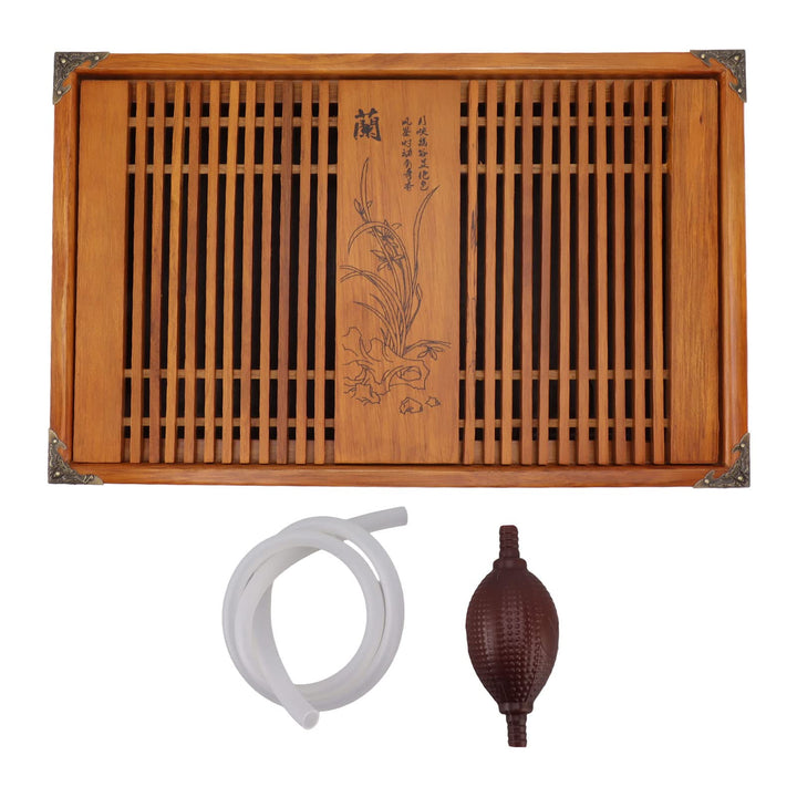 Restokki Teetablett Chinesisch Kungfu Teetablett, Abfluss, Wasserspeicher, Holz Teetisch für chinesi