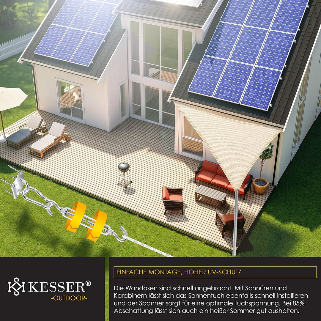 KESSER® Sonnensegel Sonnenschutz Windschutz | HDPE Gewebe | wasserabweisend & windabweisend | Dreiec