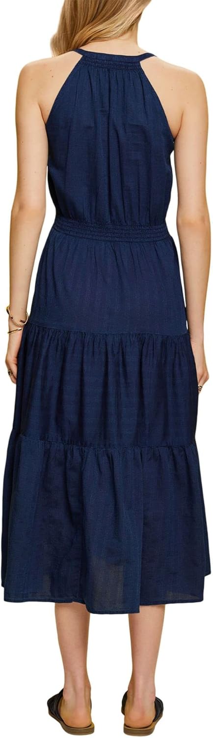 ESPRIT Gestuftes Midikleid aus Baumwolle