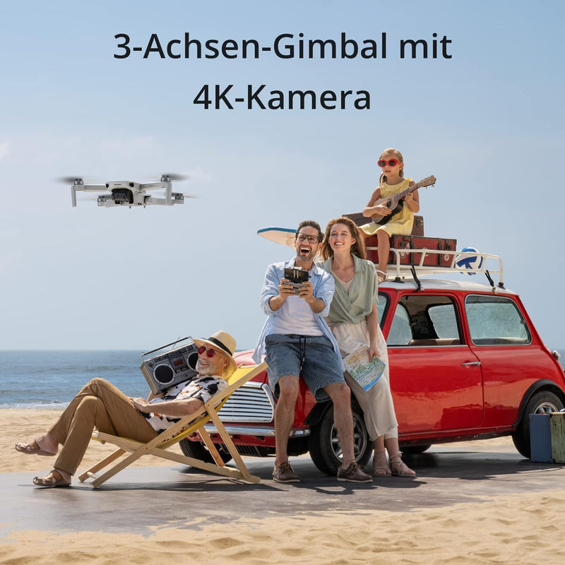 DJI Mini 2 - Ultraleichter und faltbarer Drohnen-Quadkopter, 3-Achsen-Gimbal mit 4K-Kamera, 12MP Fot