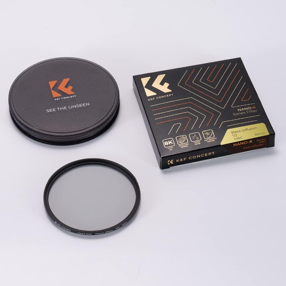 K&F Concept Nano-X Black-Mist 1/2 Filter 58mm Black Promist 1/2 Filter aus Optisches Glas mit 28-fac