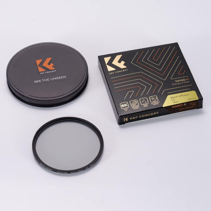 K&F Concept Nano-X Black-Mist 1/2 Filter 58mm Black Promist 1/2 Filter aus Optisches Glas mit 28-fac