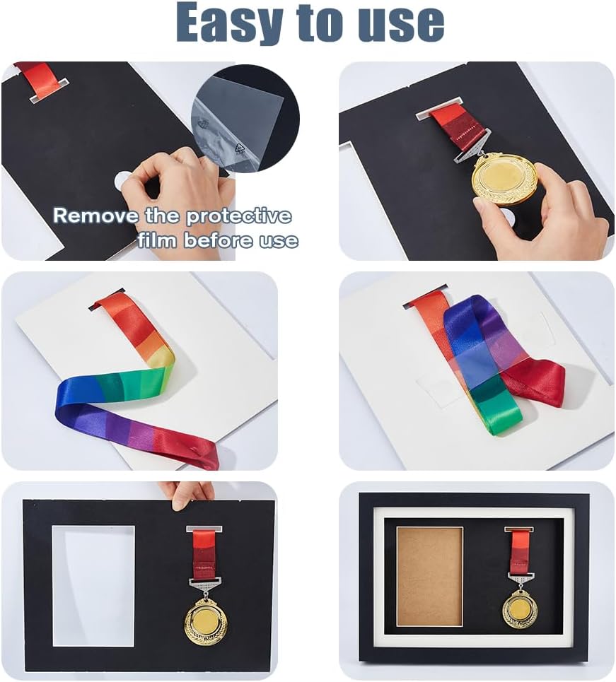 DICOSMETIC Schwarze Medaillen Vitrine Schaukasten Einzelne Medaille Und Foto Anzeigerahmen Holz Meda