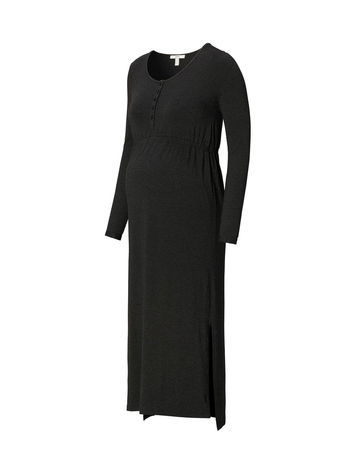 ESPRIT Maternity Damen Dress Ls Kleid 36 Anthracite Melange - 005, 36 Anthracite Melange - 005