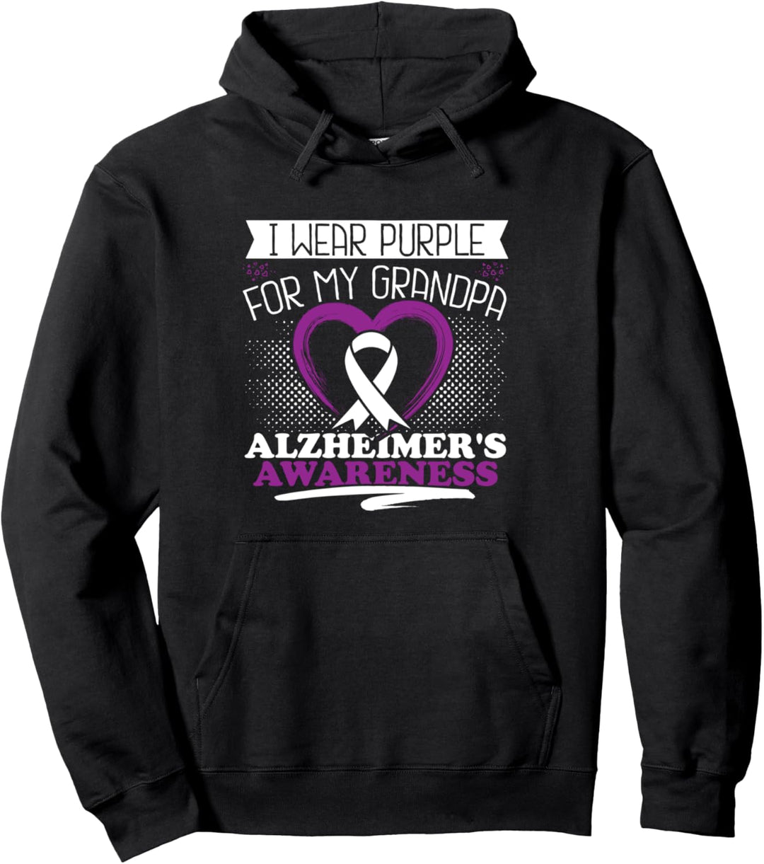 Ich trage Lila für meinen Opa Alzheimer Unterstützung Pullover Hoodie