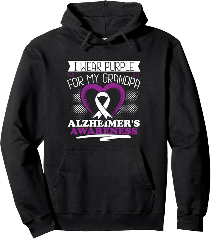 Ich trage Lila für meinen Opa Alzheimer Unterstützung Pullover Hoodie
