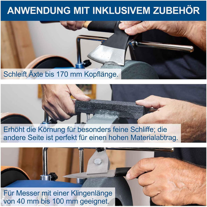 Scheppach Nass-Schleifsystem TIGER5000S inkl. Homekit | 150W Induktionsmotor | Schleifstein aus Edel
