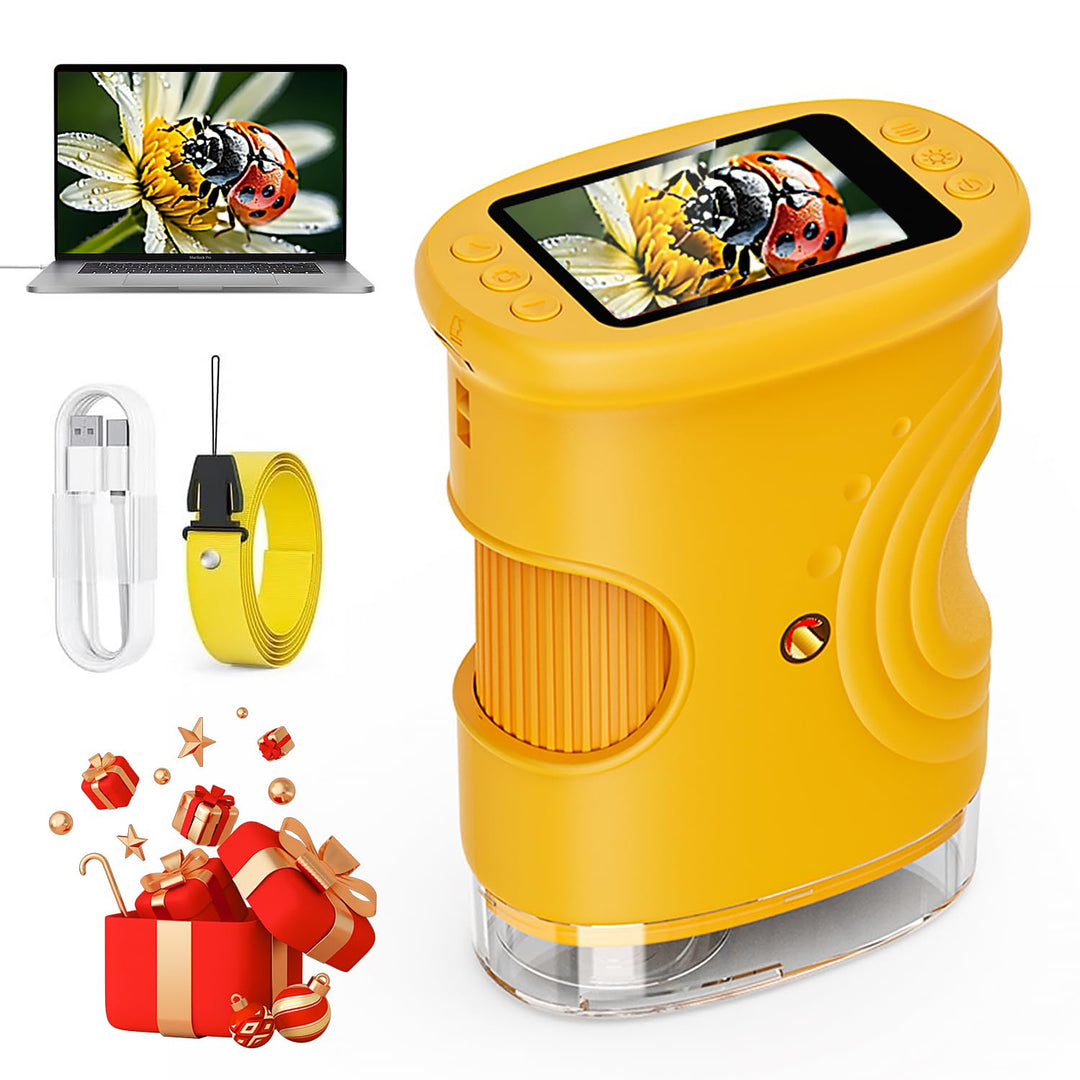 Handy Digital Mikroskop für Kinder, 1080P HD 2.0" Bildschirm Mini-Mikroskop, 1000X USB tragbares Tas