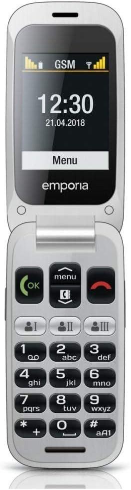emporiaONE, Seniorentelefon, Klapphandy ohne Vertrag, Handy mit Notruftaste, 2,4 Zoll Display, Silbe