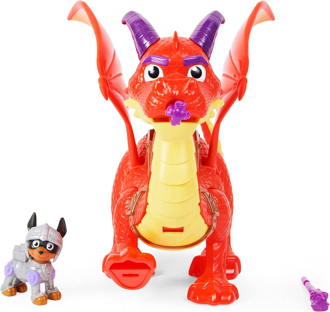 PAW PATROL, Rescue Knights Sparks der Drache Actionfigur mit Spielfigur Claw, Spielzeug geeignet für