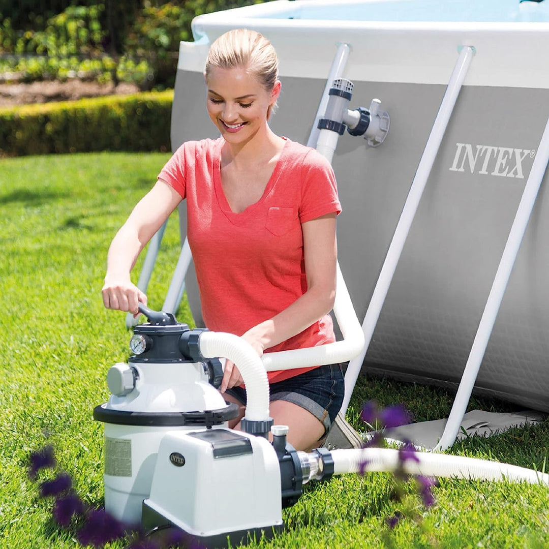 Intex Krystal Clear Sandfilteranlage 7,9 m³ für Pools bis 36.000l 26646, Weiss