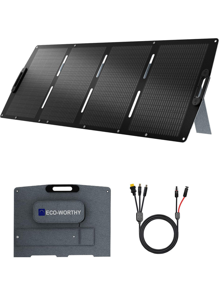 ECO-WORTHY 200W Faltbare Solarpanel für Powerstation, Tragbares Solarmodul für Camping Wohnmobil, Ou