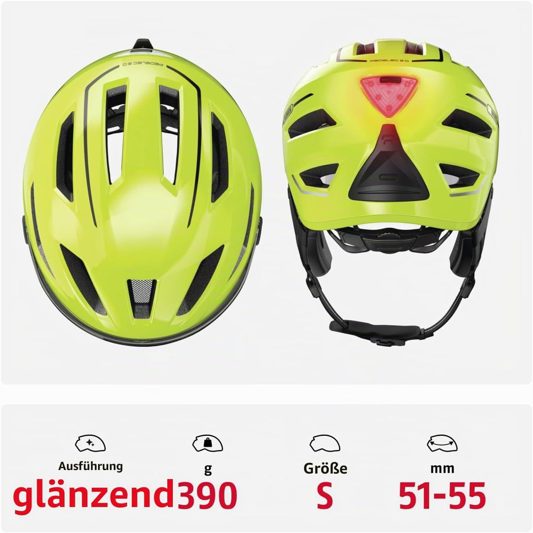 ABUS Stadthelm Pedelec 2.0 ACE - Fahrradhelm mit Rücklicht, Visier, Regenhaube, Ohrenschutz - für Da