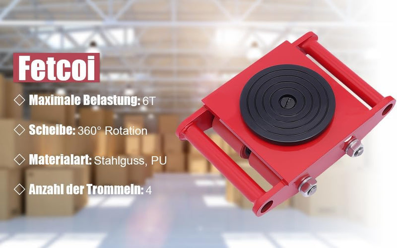 Transportfahrwerk 6T Schwerlastfahrwerk Industrieroller Maschinentransport Schwerlastrollen Roller P