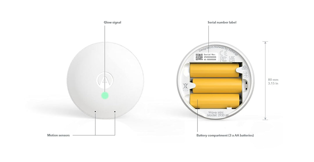 Airthings 292 Wave Mini – Raumluftqualitätsmonitor mit Überwachung von flüchtigen organischen Verbin