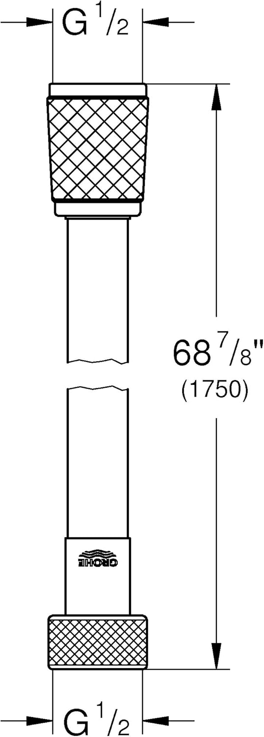 Grohe Rotaflex, Brause- und Duschsysteme - Brauseschlauch, 175 cm, 28410001 Chrom 1,75 m glatte Obef